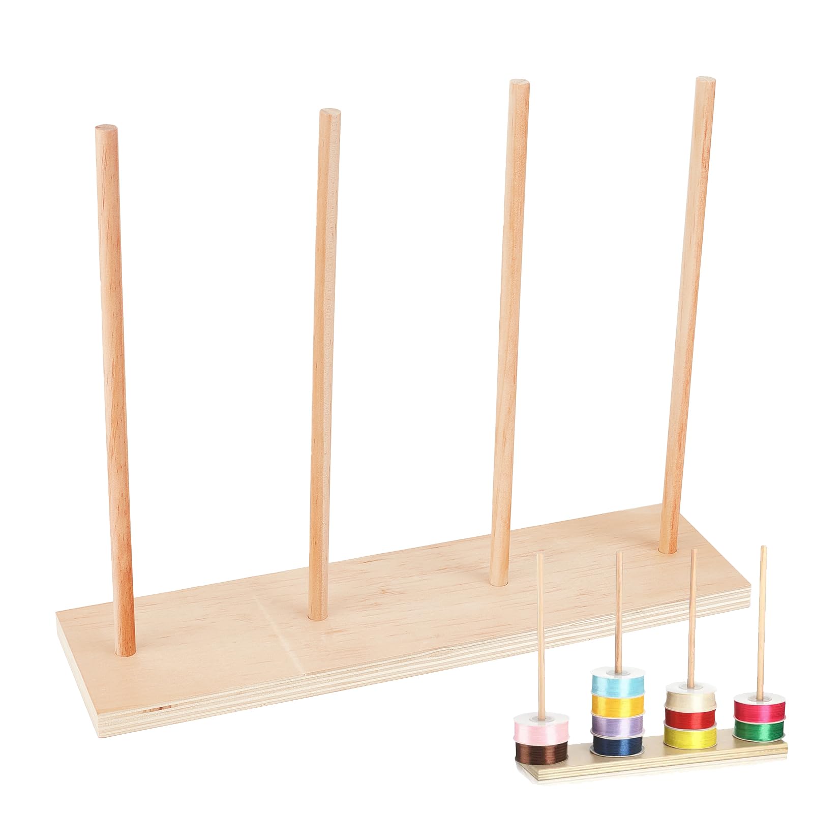 Support de rangement pour ruban mercerie et porte bobine en bois