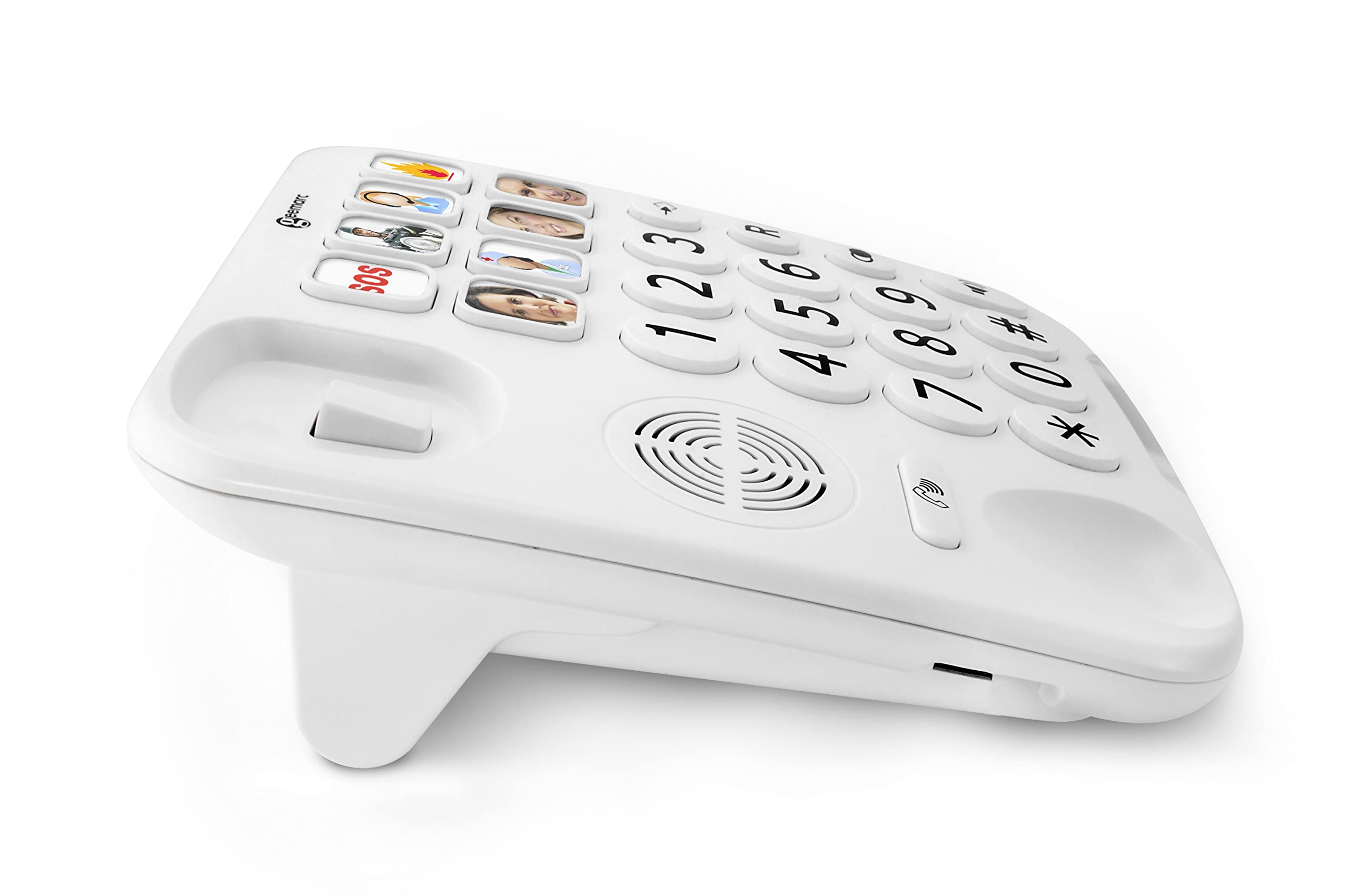 Geemarc Photophone 110 - Teléfono Fijo de Botones Grandes con Volumen de Recepción Amplificado y Teclas Fotográficas Personalizables para Mayores - Pérdida Auditiva de Baja a Media - Versión ES