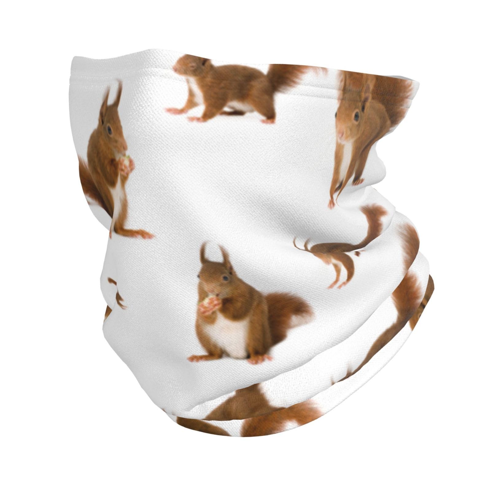 gawuoab Cute - Cute Squirrel Warmer Gaiter Fleece Winter Neck Face Mask Cover, Windproof Cold Weather Scarf