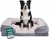 Vista 15 de Furhaven - Cama para mascotas de espuma viscoelástica para perros y gatos, cama para perros tipo sofá, comodidad perfecta, con ondas, de terciopelo
