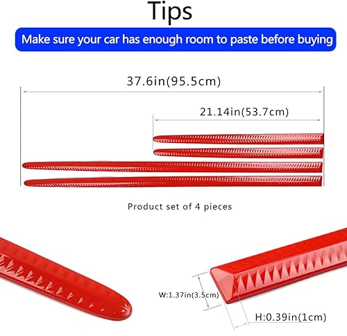 Miniatura 2 de XmuxHai 4 protectores de puerta de automóvil para evitar abolladuras, kit de moldura de puerta, protector universal para moldura automotriz, evita