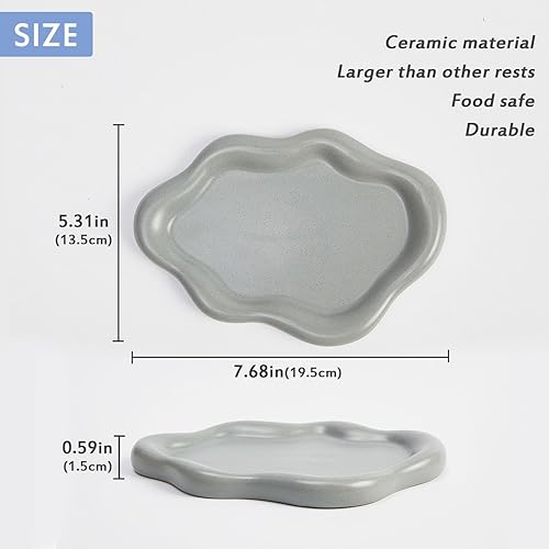 Miniatura 9 de Pretty Jolly Soporte de cuchara de cerámica para estufa, soporte para cuchara de cocina, para mostrador de café, soporte para cucharas de café,