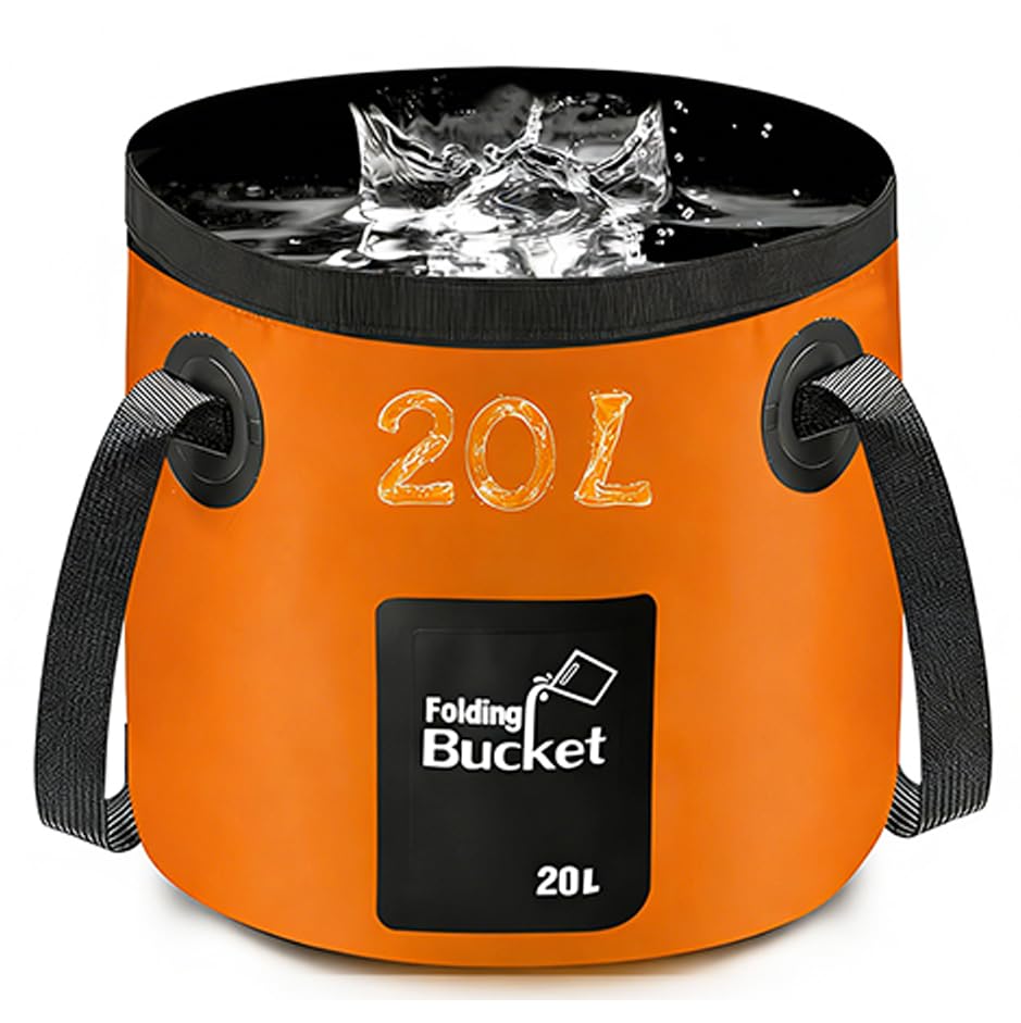 Folding Water Bucket, 20L Collapsible Bucket Portable Lightweight Foldable Buckets for Camping Traveling Picnic Hiking Fishing Boating Gardening Car Washing