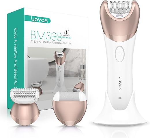 VOYOR Epilator for Women Cordless & Rechargeable, Epilator Hair Removal with 30...