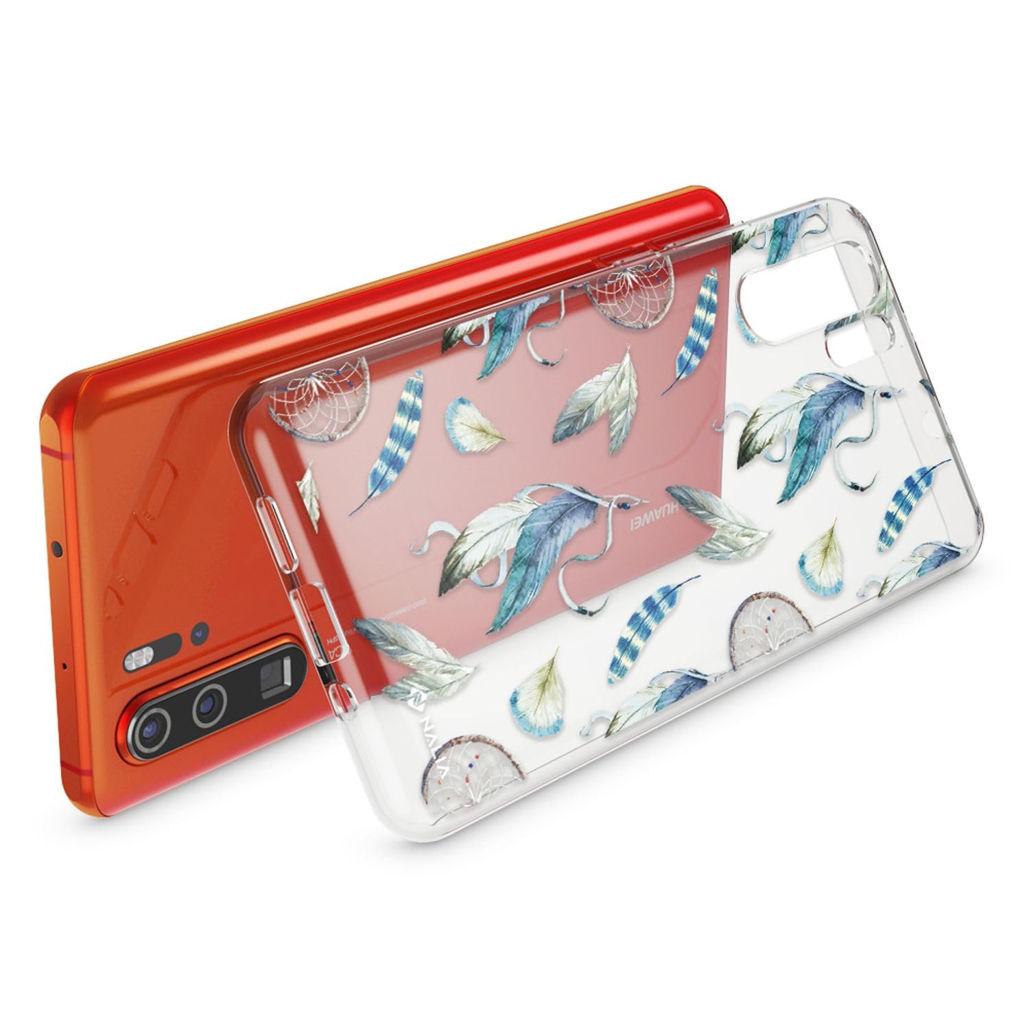 Custodia NALIA Per Huawei P30 Lite: Cover In Silicone TPU Ultra-sottile Con Motivo, Antiscivolo E Antiurto (Design: Flamingo Pink)