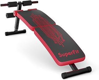 GYMAX Folding Adjustable Sit-Up Bench - 4 Heights, 441 lbs Capacity, Decline Ab Workout for Home Gym