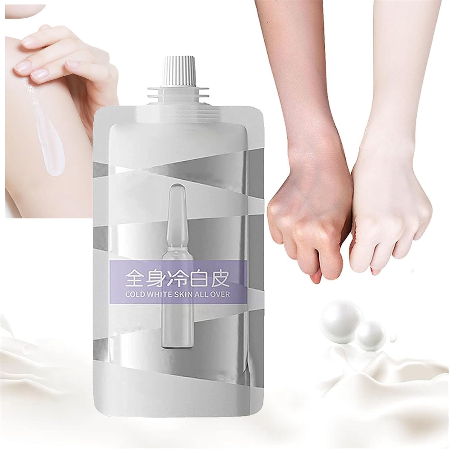 Cold White Skin All Over, Whole Body Cold White Skin, Moisturizing Brightening Body Lotion, Whitening Body Milk For Refining Skin, For All Skin Types (1pcs)