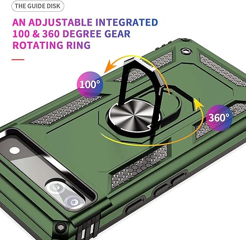 Miniatura 5 de Funda para Pixel 6a, Google Pixel 6A con protector de pantalla HD, grado militar de 16 pies probada en caídas, anillo protector a prueba de golpes