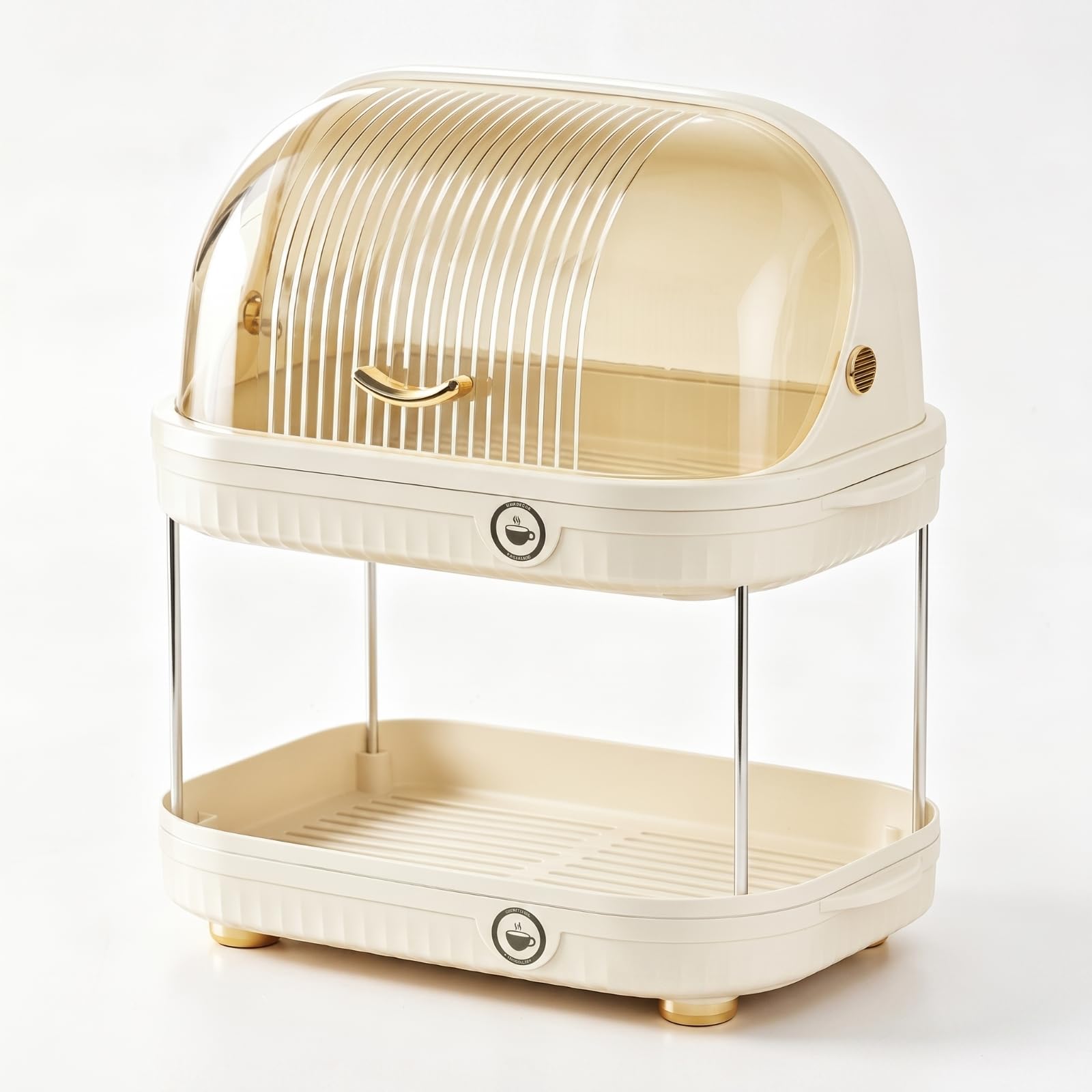 Portaoggetti per Neonatale Portabottiglie Scolaposate Organizer Asciuga Contenitore con Coperchio Trasparente con Ventilazione E Base Stabile in, Size to 2