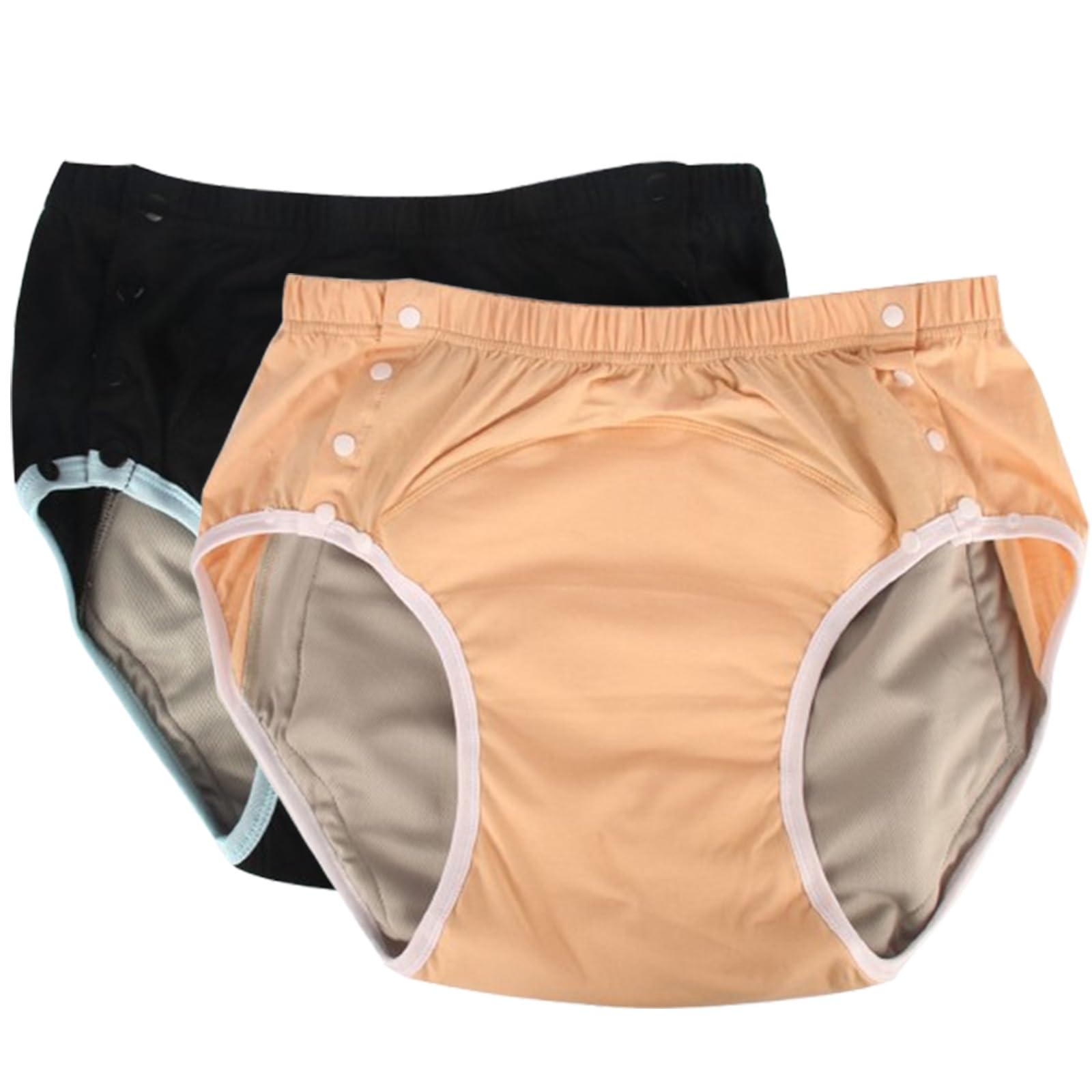 2 Stück Stoffwindeln für Erwachsene Waschbar Wiederverwendbar und Verstellbar Windel Inkontinenz Höschen für Altere Menschen Auslaufsichere Inkontinenz Pants(Orange+Black,XX-Large)