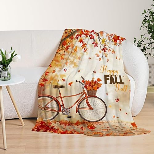 Miniatura 5 de YeeJu Manta de vellón de otoño para niños, manta pequeña de Acción de Gracias con hojas de arce otoñales para niños y niñas, cama de bebé, sofá,