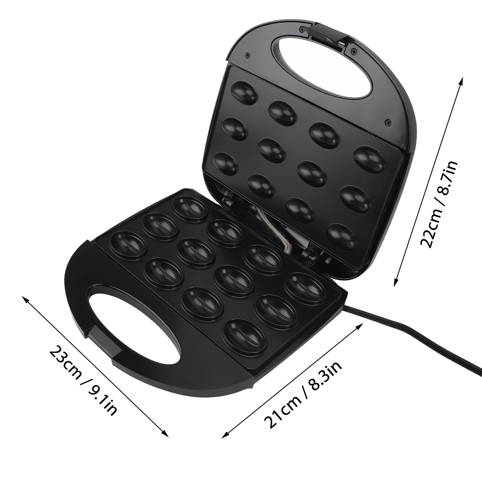GOWENIC Walnut Cookie Maker, 12 Pieces Electric Walnut Cake Maker, Double Sided Heating Nonstick Mini Nut Waffle Maker Machine