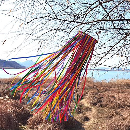 image for EONBES Satin Ribbon Windsock Streamer, Outdoor Decorations for Your Pa