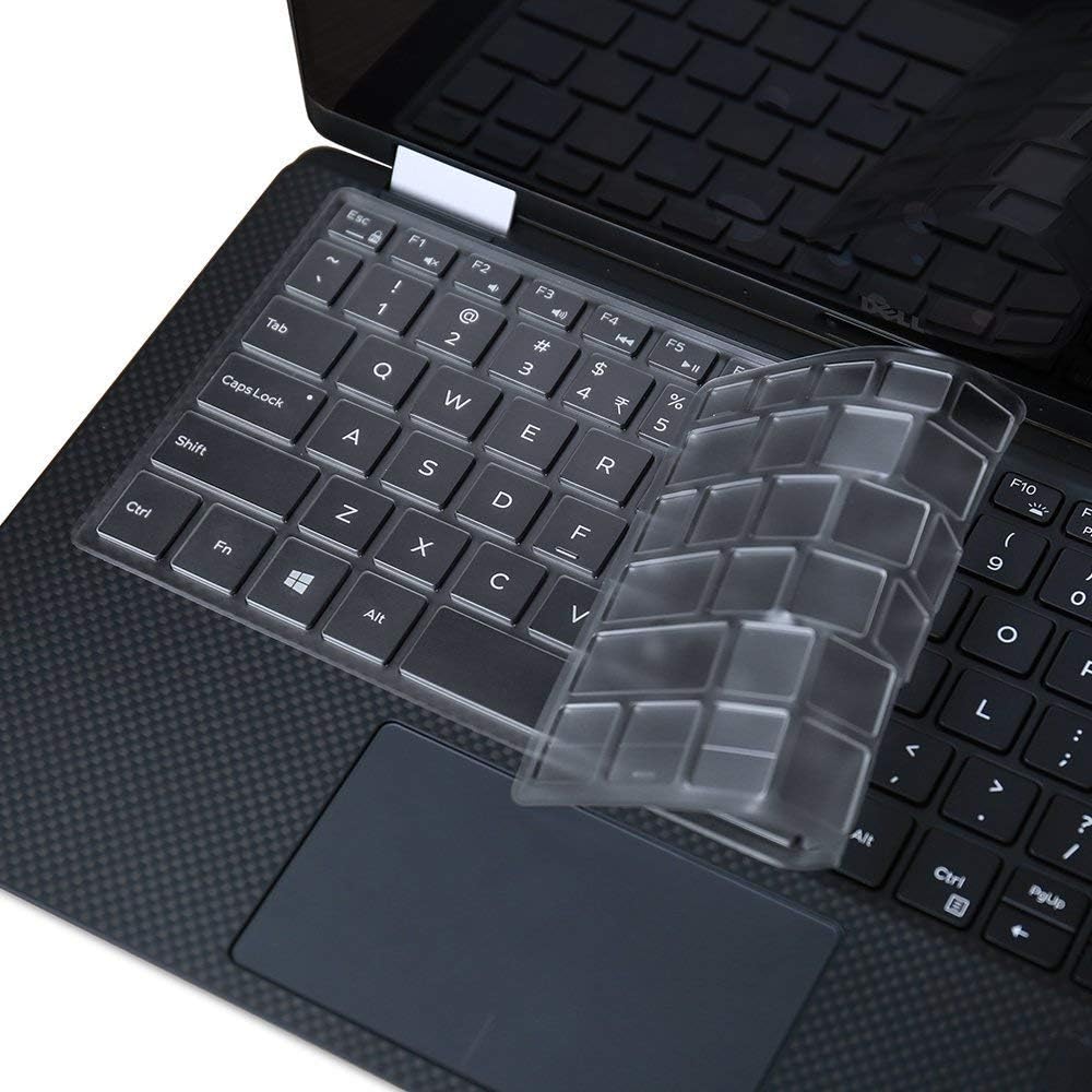 JRCJRC-Ultra Thin Clear Keyboard Cover Skin for 2017 Newest Model Dell XPS 9365 13.3-Inch 2 in 1 Ultrabook Computer, Us Version (DO NOT Fit Other Models)