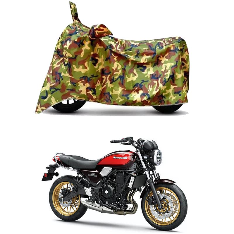 Image of Waterproof 100% PVC Coated Full Bike Scooty Two Wheeler Body Cover Compatible for KawasaZ650RS /UV-Rays /Heat Protection /Birds Dropping /Scratchproof /Dust Proof /All Varients[6X6 Jungle Print]