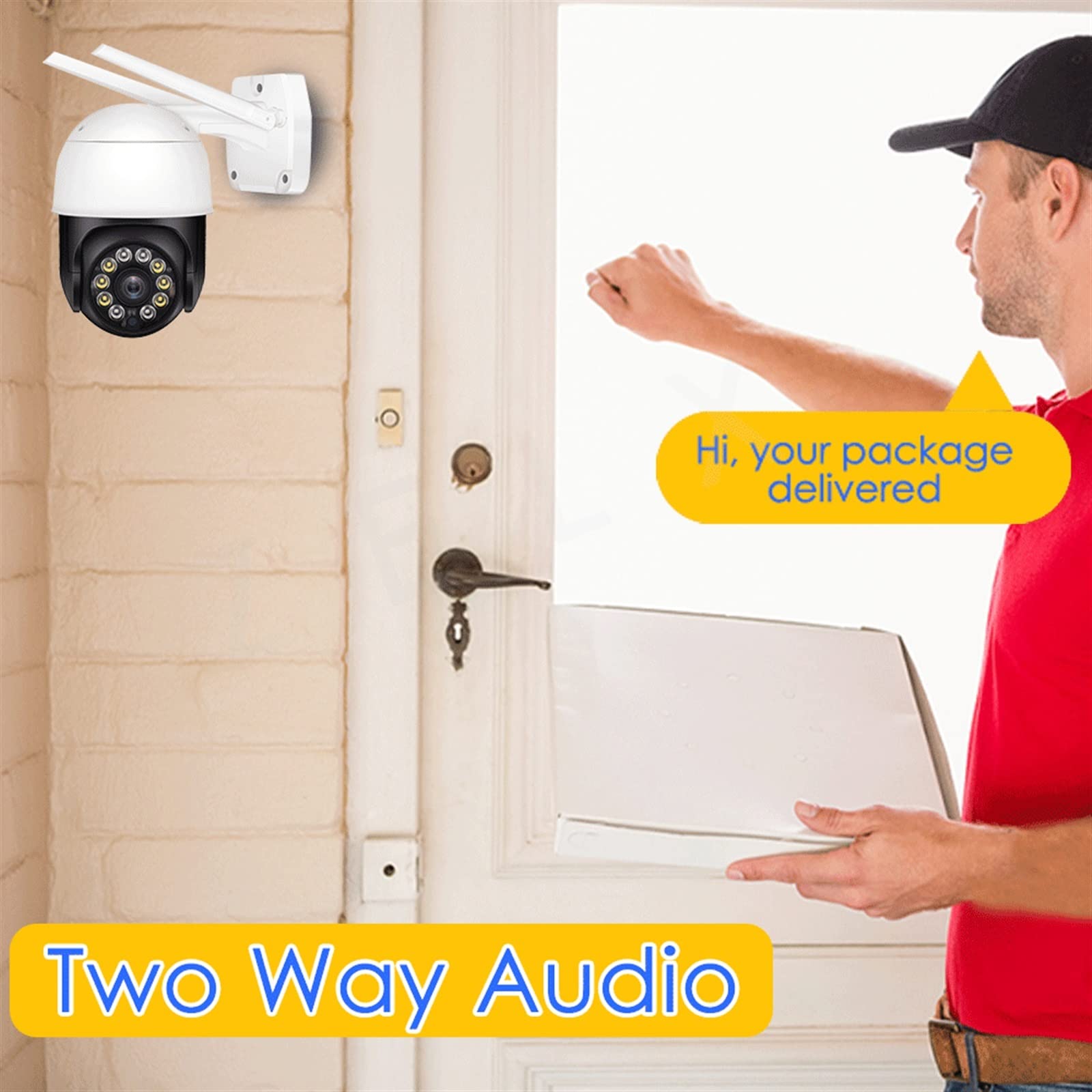 Telecamera WiFi Esterno, Telecamera di videosorveglianza Telecamera di Sicurezza 1080P Outdoor 5MP Wireless CCTV PTZ Telecamera IP Motion Detection AI Tracking,Sicurezza, Antifurto(5MP Camera)