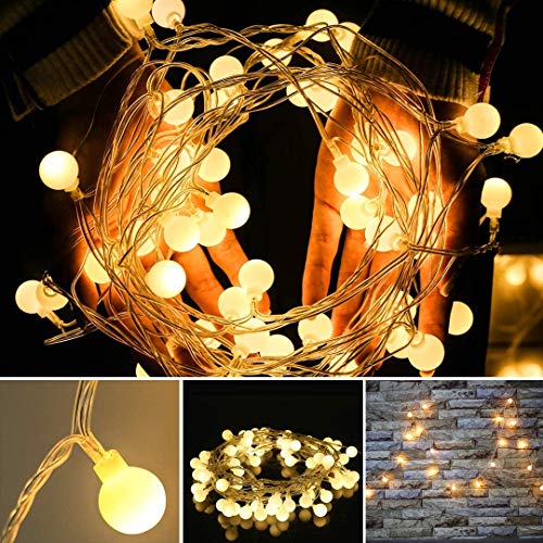 Yozatia Globe String Lights 2 Pack 19.7Ft 40 Led Battery Operated Warm White Waterproof, Globe Fairy String Lights 8 Modes With Remote Control, Perfect For Indoor, Outdoor, Bedroom, Party, Christmas #TOP3