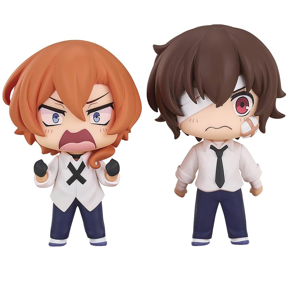 Jiumaocleu 2PCS BSD Figure Dazai Osamu und Nakahara Chuuya Action Figures Modell Statue Desktop Dekoration 7CM