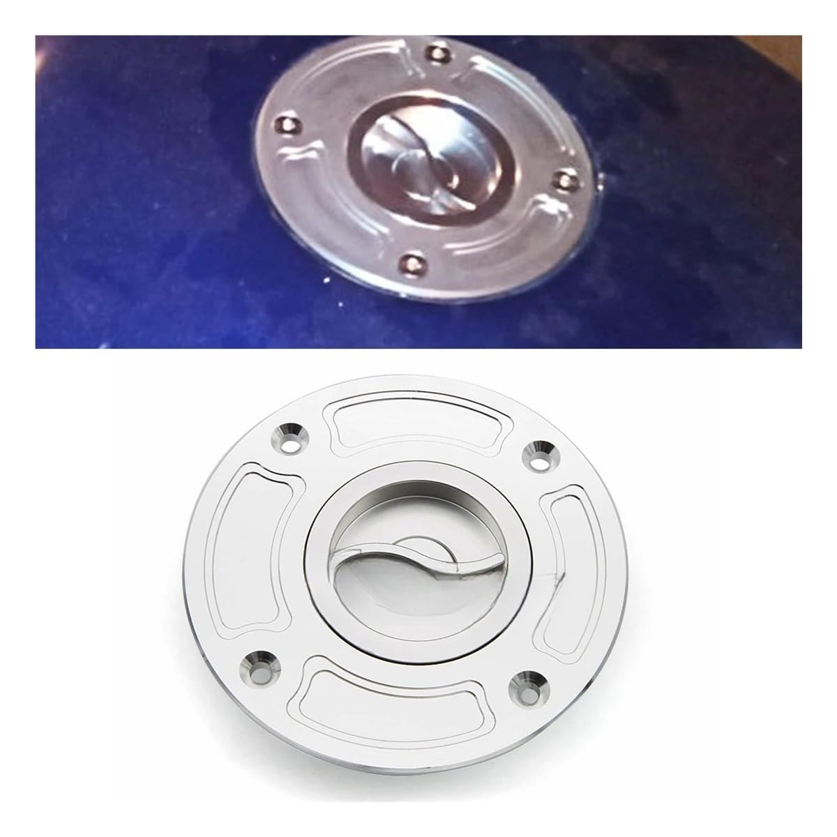 Tappo Serbatoio Carburante Moto Per Per KATANA GSX400 600F 750F 1100 1200 1400 Protezione Per Tappo Serbatoio Carburante Benzina Moto(Silver)