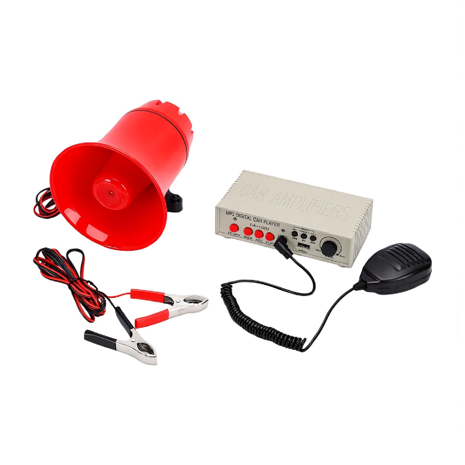 Asixxsix Alarm Ostrzegawczy Samochodu 130 DB, Wzmacniacz 25 W