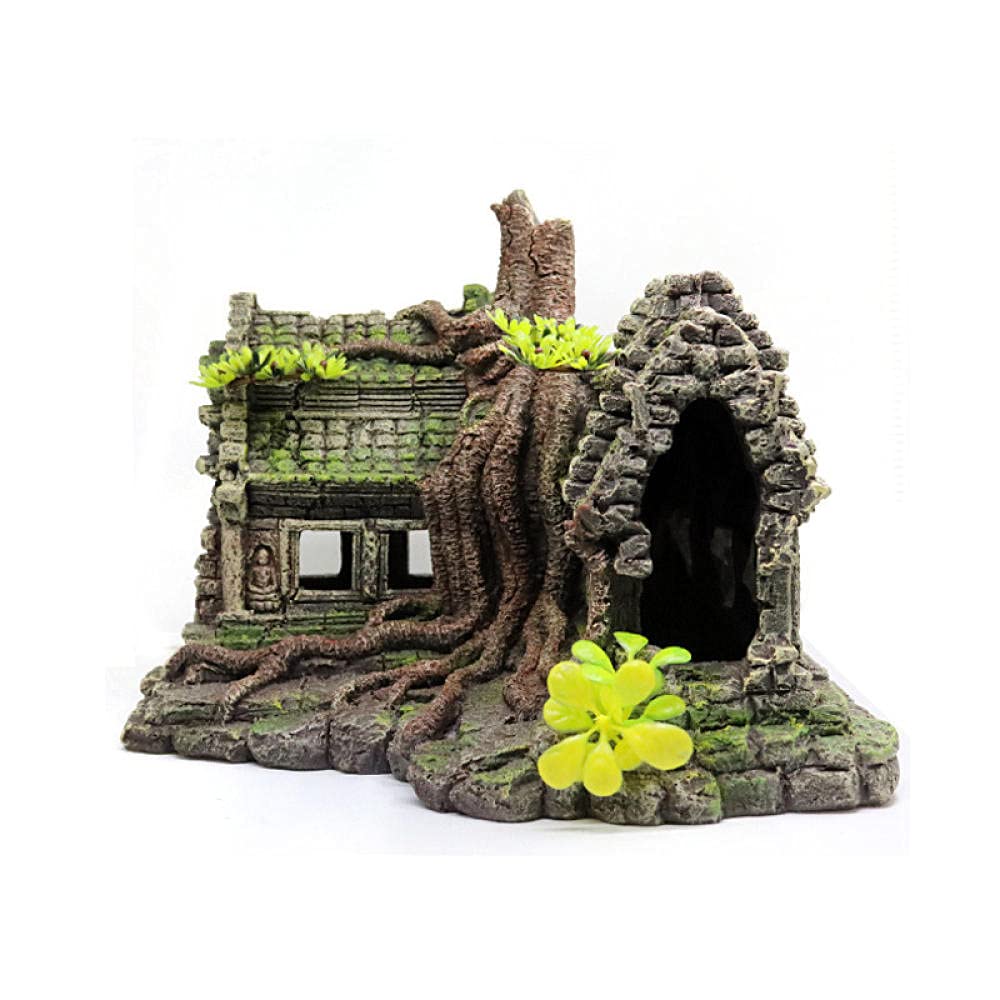 Decoración del Acuario Decoración del Acuario Castillo Artificial Casa del árbol Peces cobertizo Cueva Tanque de Peces Adornos de paisajismo Paisaje acuático Paisajismo Decoración del hogar