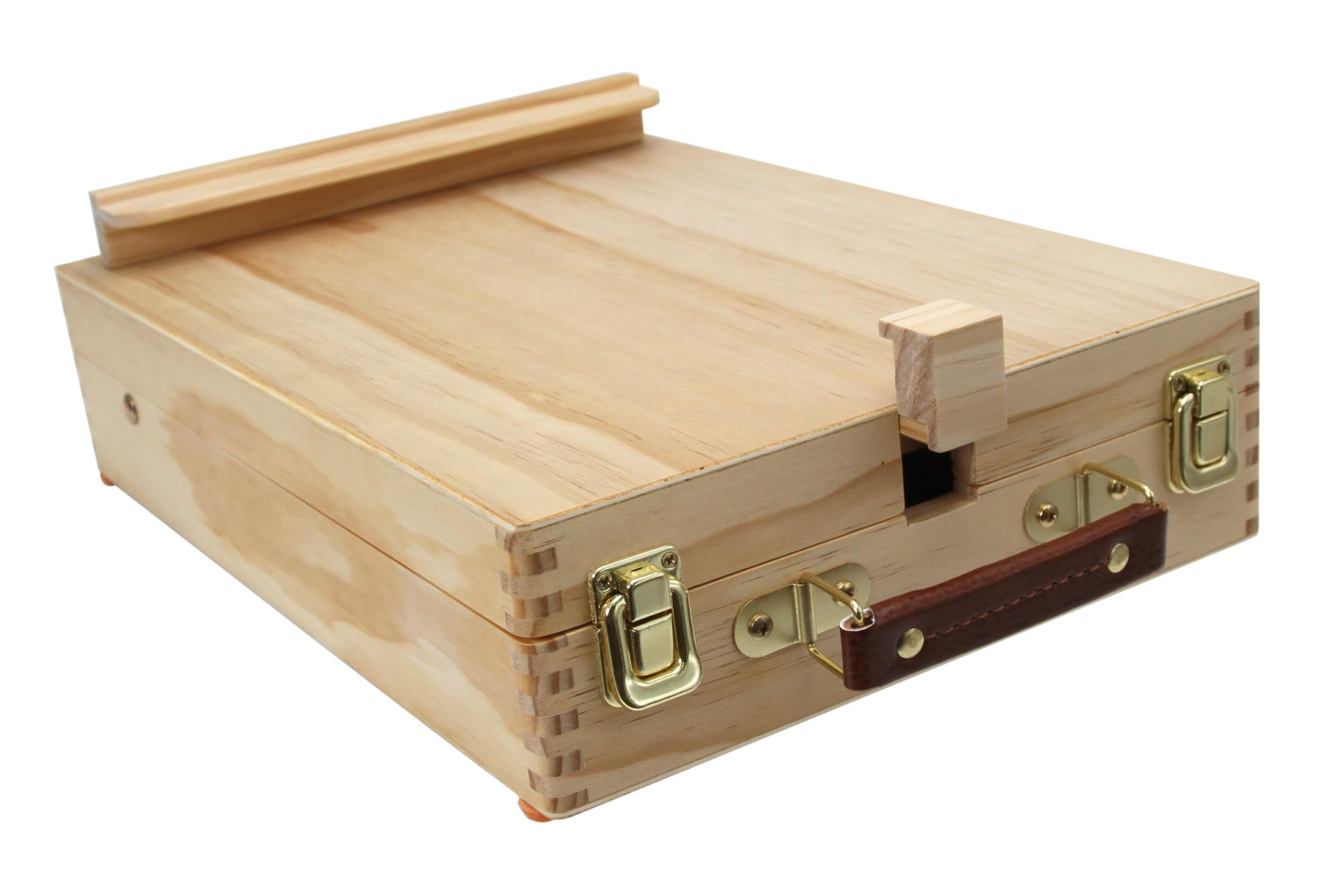Paintersisters Luca Mallette de peinture en bois de pin durable FSC, chevalet de table avec mallette à ustensiles, châssis jusqu'à 60 cm de hauteur, boîte à peinture (bois de pin)