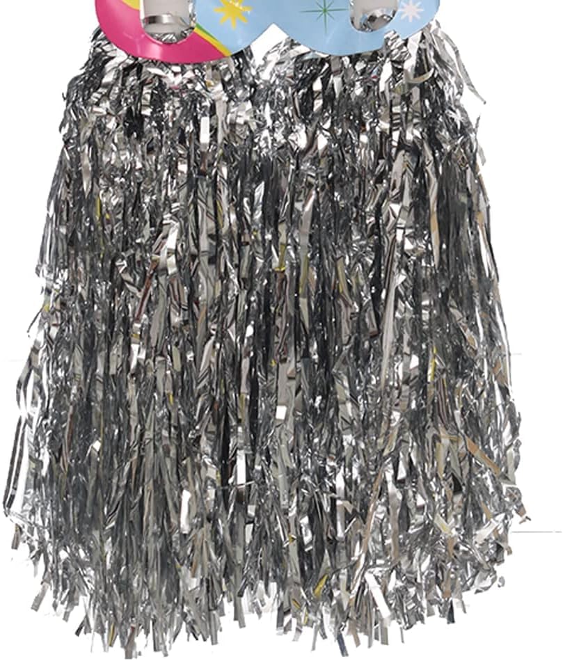 LUDALY 3 Year And Up One Pairs Cheer Leading Pom Poms (Silver)