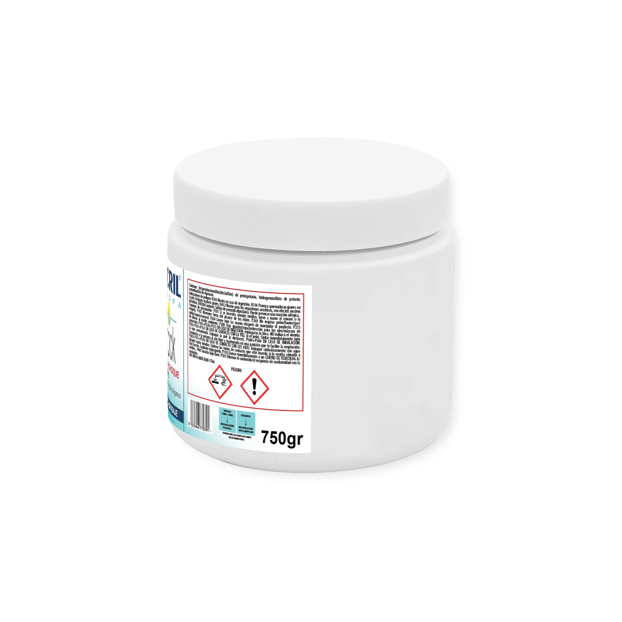 Metacril Kit OxiNet 20 1,2 kg + OxiShock 750 g, Gestión de la Calidad del Agua sin Cloro y a Base de oxígeno para Piscinas y bañeras de hidromasaje