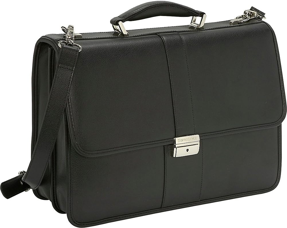 Samsonite Leather Flapover Briefcase