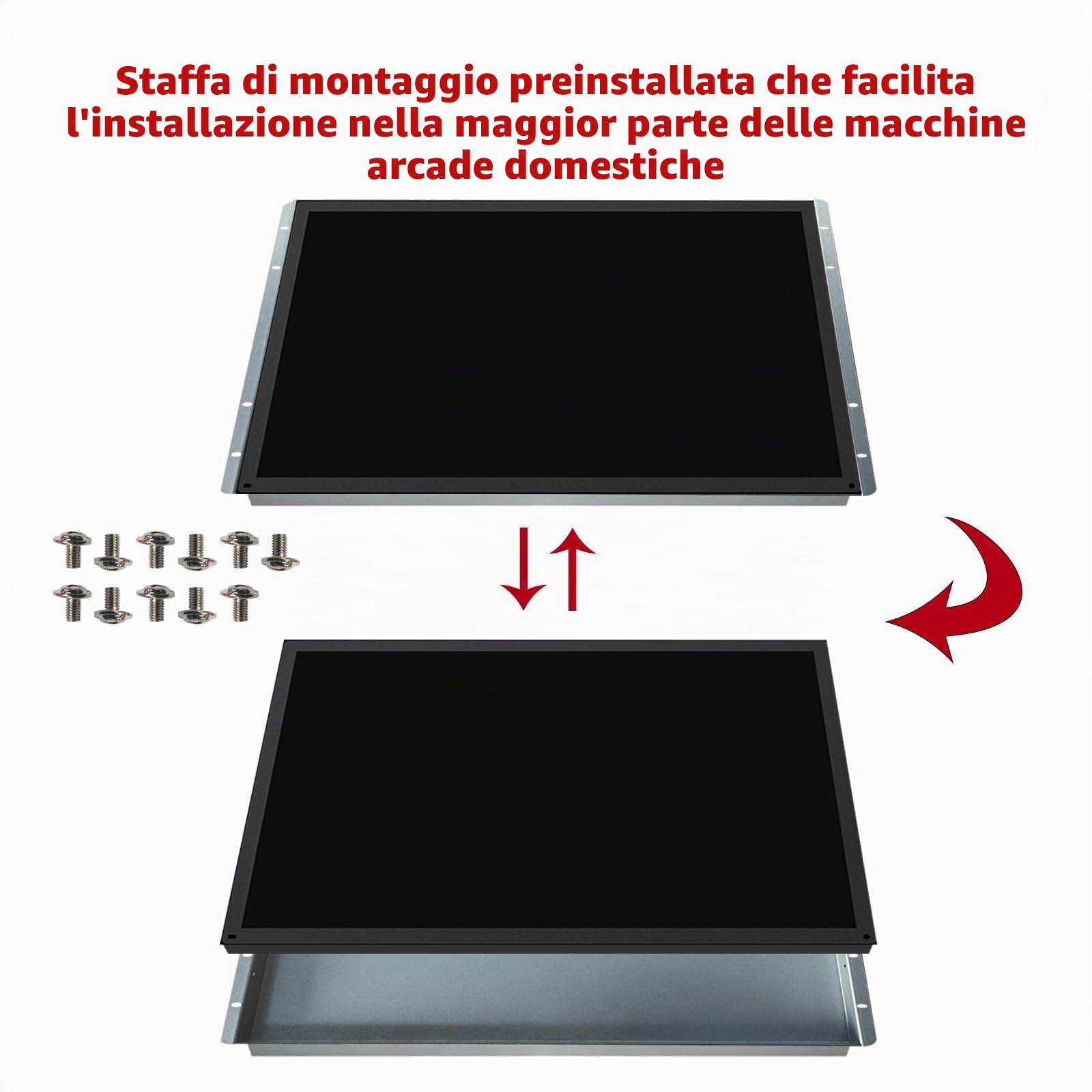 UNICO Arcade Monitor, Schermi intercambiabili per ARCADE 1UP e altri giochi arcade retrò, Display LCD 4:3, Ingresso CGA/EGA/HDMI/VGA Home arcad, Accessori Arcade di facile installazione - 26 pollici