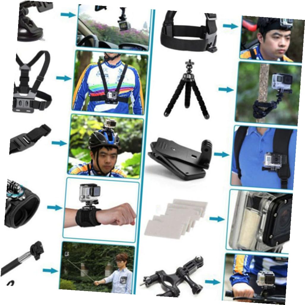 OSALADI Kit De Accesorios para Cámara De Acción Correa Flotante Trípode Adaptador y Ventosa para Uso Acuático Compatible con Modelos 8, 7 y 6