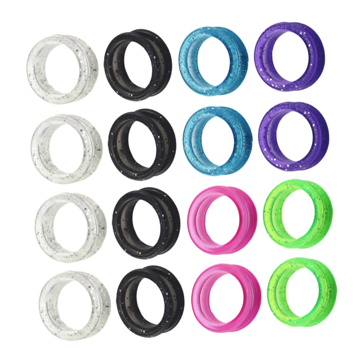 POPETPOP 16Pcs Finger Protector Rings for Pet Grooming Scissors Comfortable Fit Prevents Calluses Durable and Flexible Suitable for Home Salon and Pet Store Use