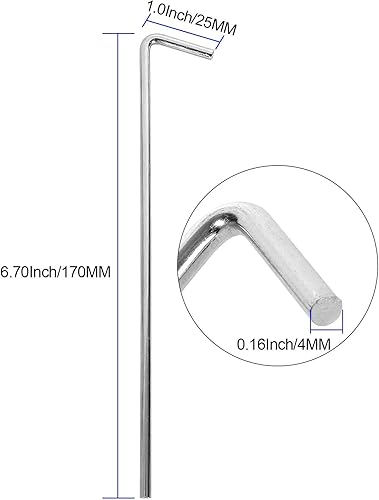 Miniatura 2 de Paquete de 100 estacas de acero galvanizado de 6-3/4 pulgadas para tienda de campaña, estacas de jardín, ganchos de valla para camping, refugios