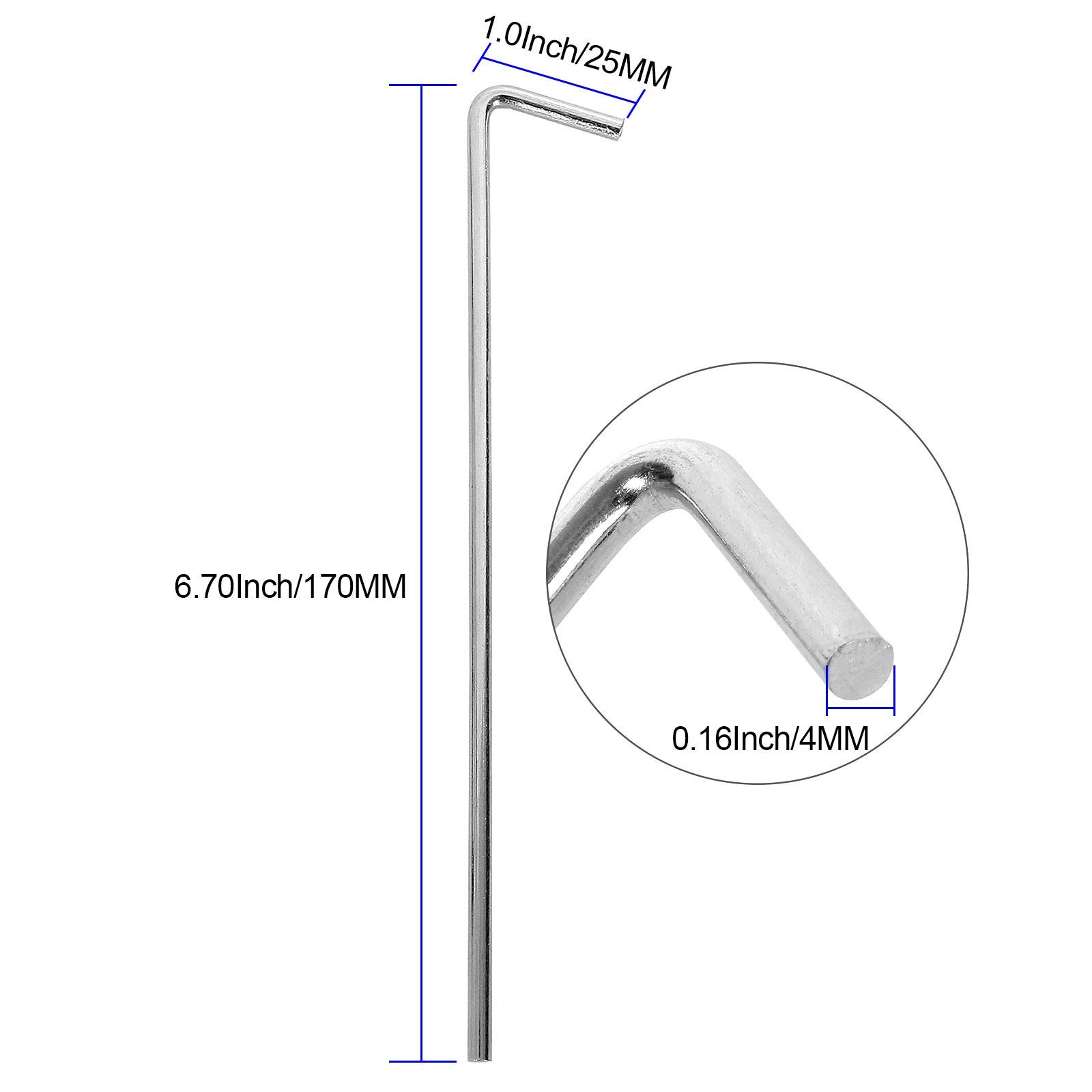 100 Pack Tent Stakes 6-3/4”Galvanized Steel Metal Tent Stakes Pegs, Garden Stakes Edging Fence Hooks Pegs for Camping, Shelters, Tarp, Canopies, Christmas Decoration Stakes