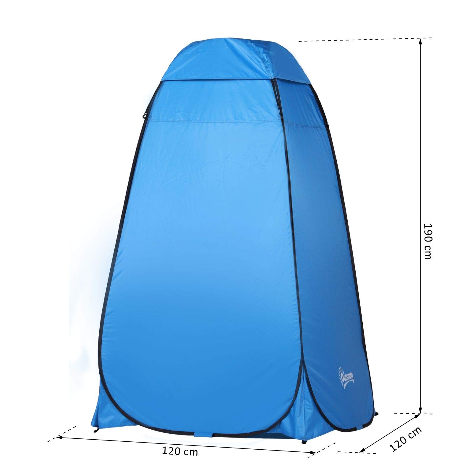Outsunny Pop-up Duschzelt, tragbare Toilettenzelt mit Tragetasche Fenster Mobile Umkleidezelt WC Zelt Privatsphäre Toilette Umkleidekabine Wurfzelt Lagerzelt für Outdoor Camping Strand