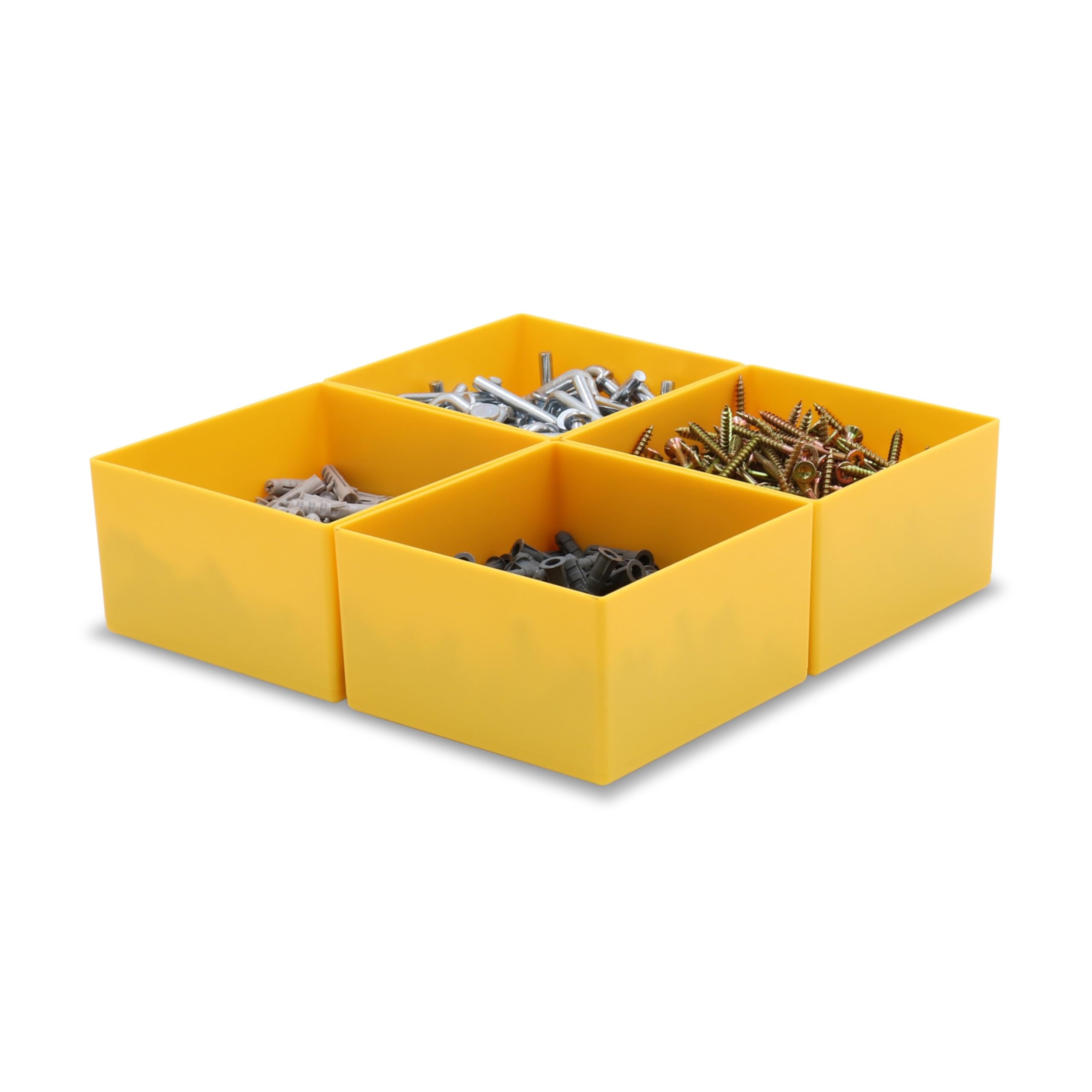 25 stuks inzetbakken E63/1, 54x54x63 mm, rood, industriestandaard, voor laden, assortimentsboxen etc., gemaakt van hoogwaardig slagvast polystyreen