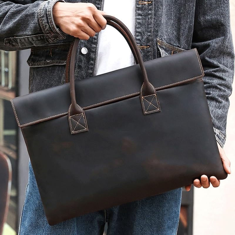 JSEIAJB Carrying Briefcase Men Travel Lightweight Tote Retro Computer Bag3