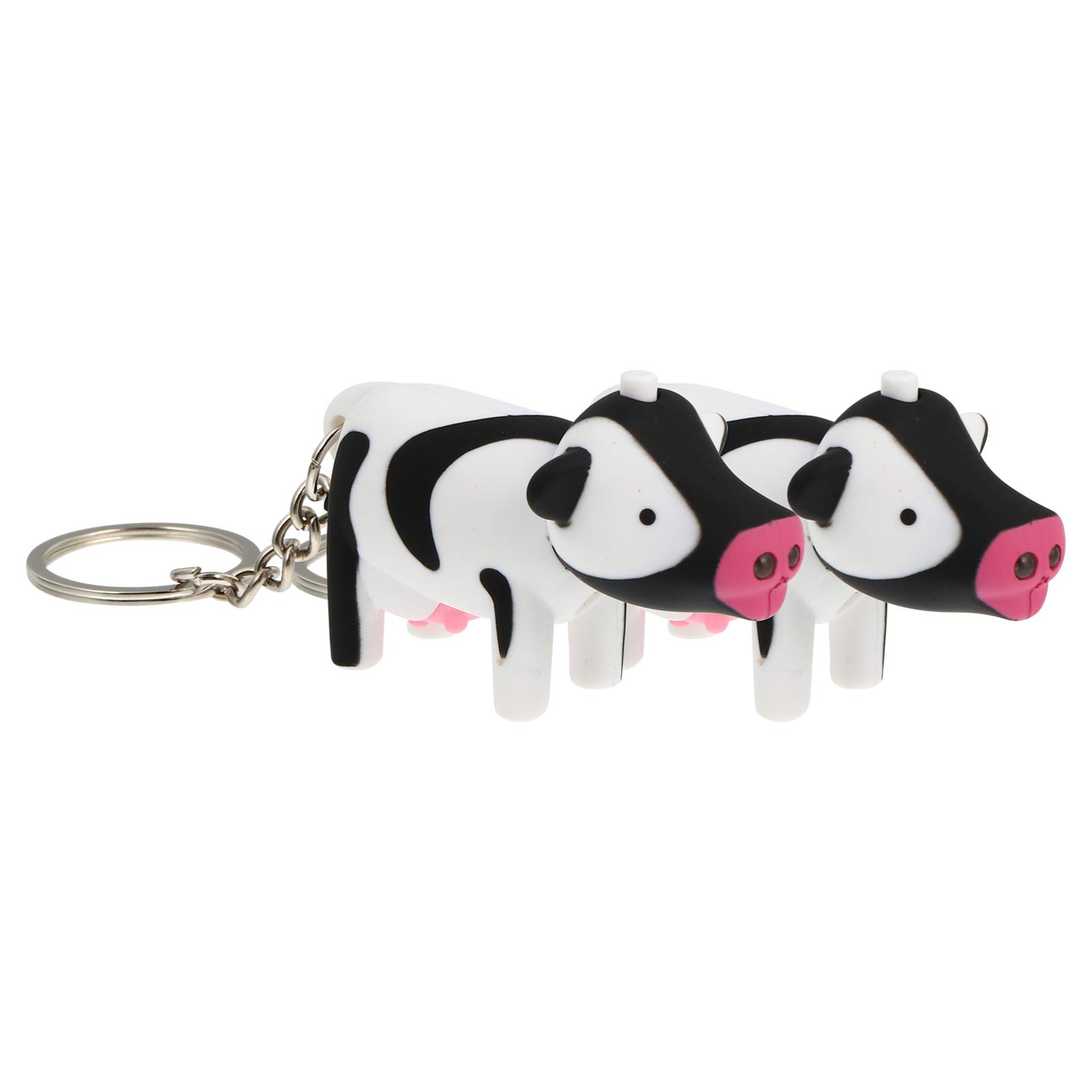 Porte-clés Vache Lumineux Et Sonore - 2 Pièces - Pendentif LED Mignon Pour Sac, Clés, Cadeau Fête Des Pères