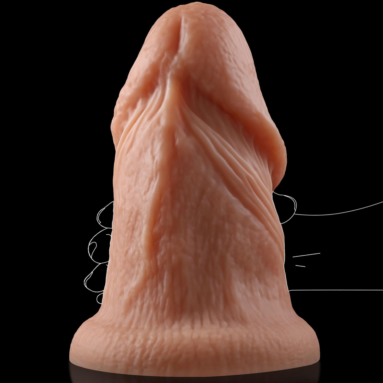 24 × 11,5 cm Dildo Realistico XXL Enorme, Fallo Gigante Diametro Estremo con Texture Della Carne Realistico per Sfide Anale e Allungamento Anal, Carne Sex Toys Senza Palle per Donne Uomini Gay BDSM