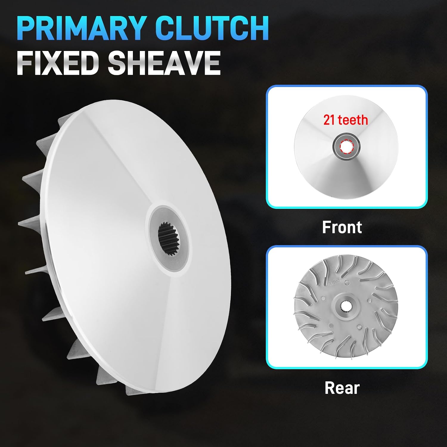 21 Teeth Primary Clutch Fixed Sheave Compatible with Hisun UTV ATV 500 700 Massimo Bennche Coleman Axis Menards YS Qlink Excalibur Supermach 500 700 Primary Clutch Sheave Plate