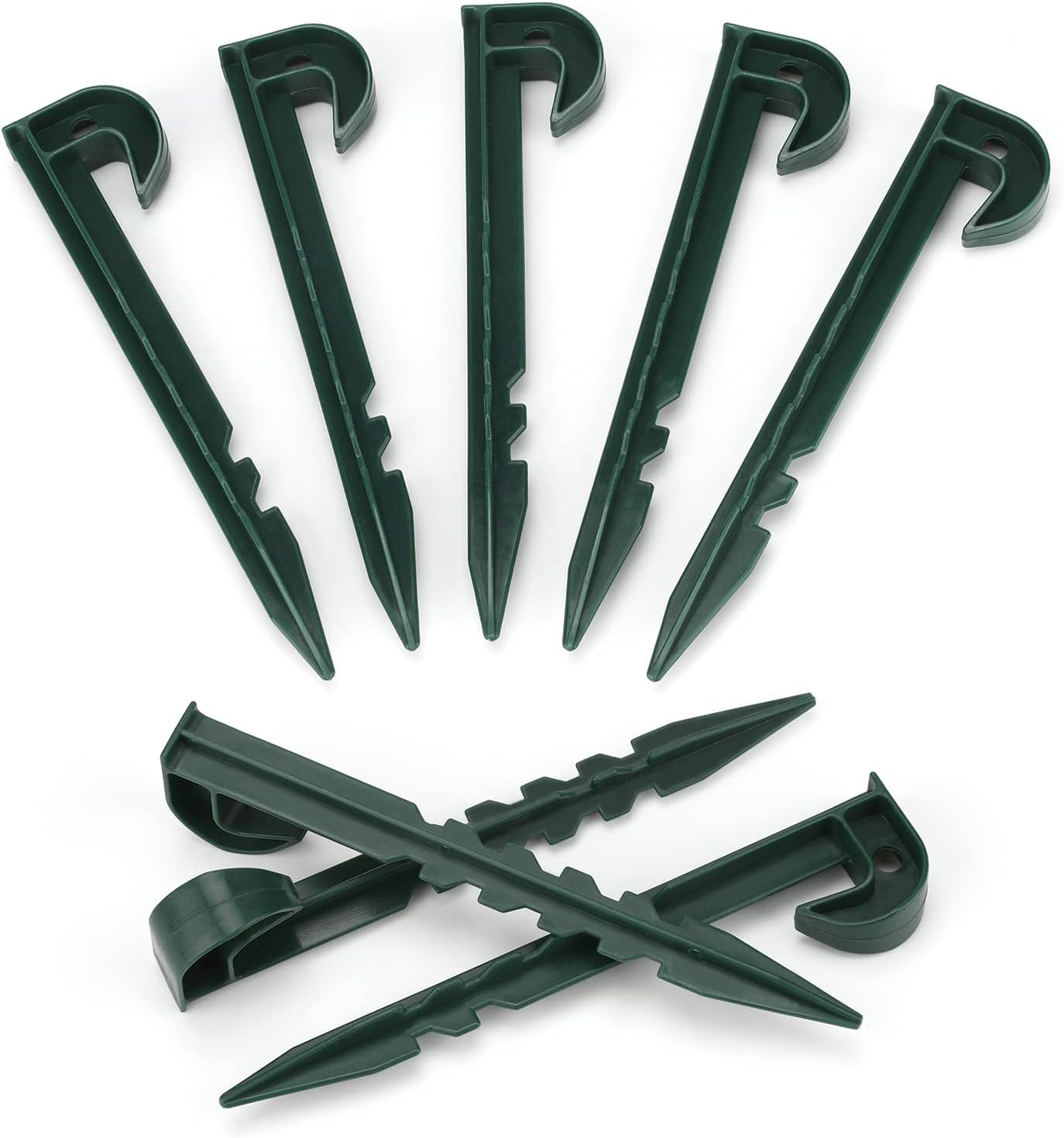 KINGLAKE Garden Pegs, 50 Pcs 5.8" Hooked Netting Pegs Securing Pegs