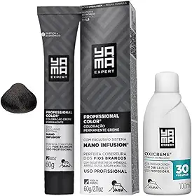 Kit Coloração Yama Nano Infusion Profissional 5.0 Castanho Claro E Ox Cremosa 30vol 100ml