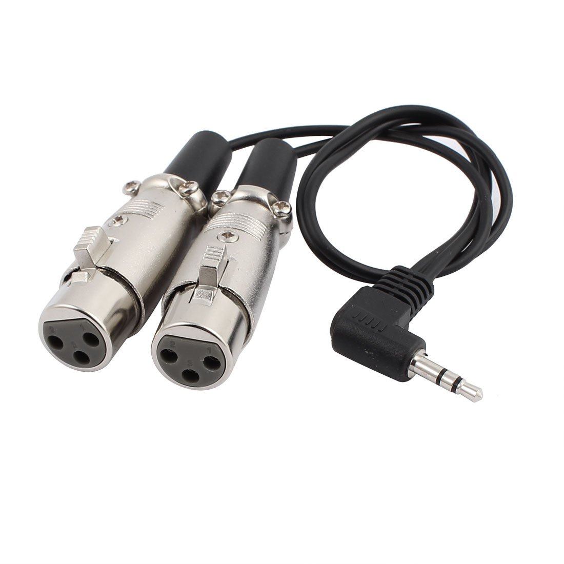 Aexit Podwójny żeński XLR 3P do 90 stopni 3,5 mm męski kabel audio z mikrofonem o długości 50 cm(Dual XLR 3P femelle à 90 degrés de 3,5 mm de longueur de câble audio pour microphone mâle