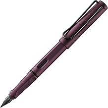 Lamy safari scarlet Fountain Pen, with Ergonomic Handle and Polished Steel Nib, in Line Width M, Robust ASA Plastic, Includes T 10 Blue Ink Cartridge, Right-Handed