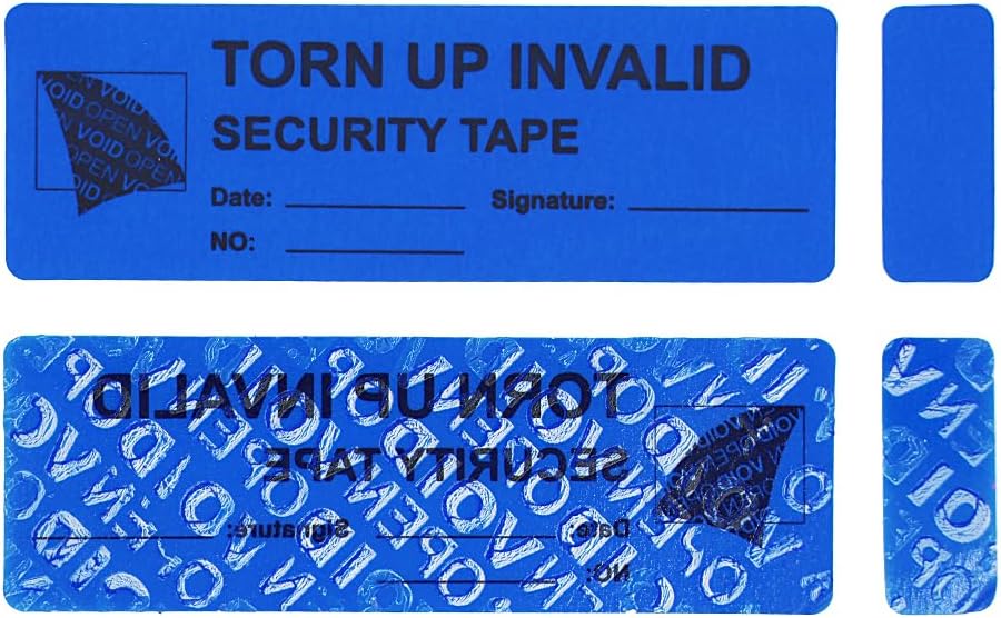 100Pcs Tamper Evident Security Void Stickers1x3 inch Blue No Transfer No Damage to Protected Item Tamper Proof Labels Safety Torn up Invalid Seals Tape