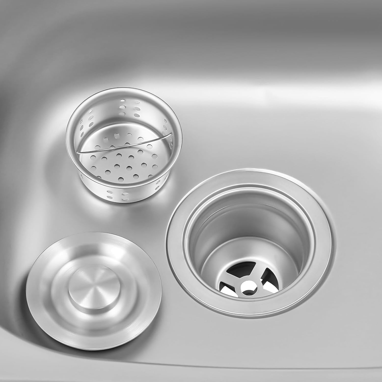 Kitchen Utility Sink,Stainless Steel Single Bowl with 360°Rotatable Faucet&Bottom Storage Shelf, Adjustable Support Feet,Freestanding Large Capacity Sink For Kitchen,Laundry,Bathroom,Outdoors (42cm)