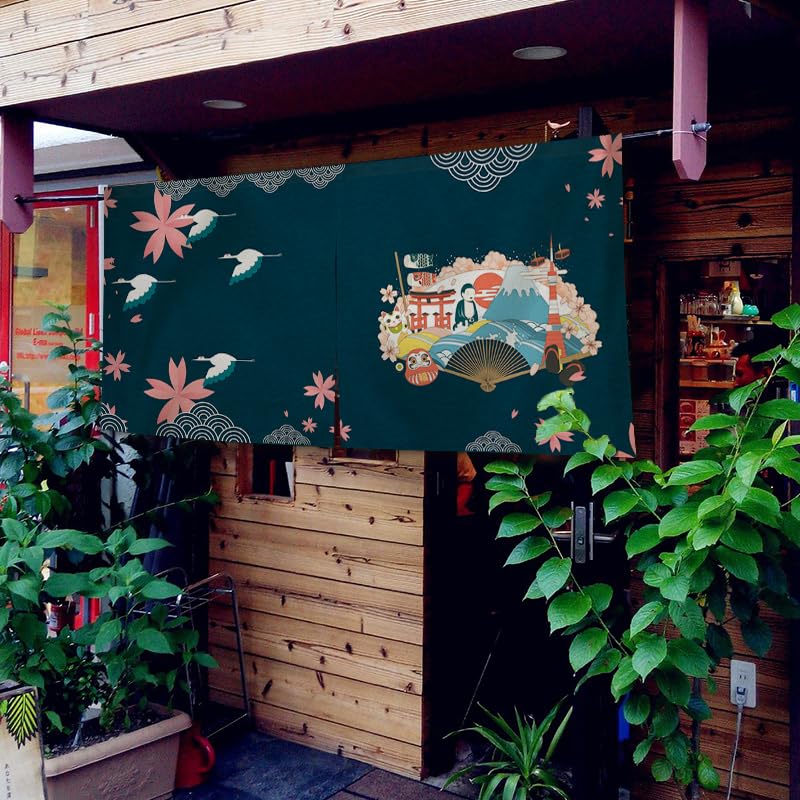 Rideau japonais noren court de couloir haute finition pour une décoration de restaurant