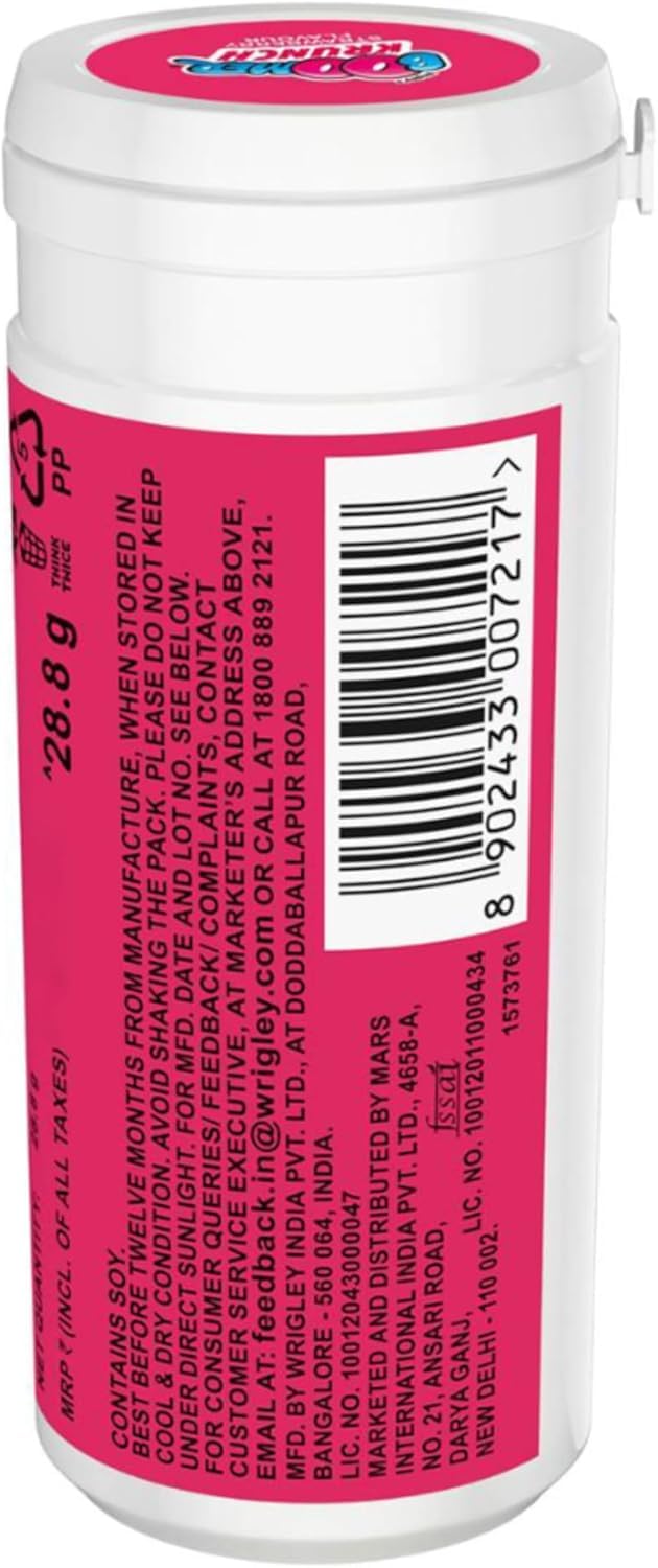 Wrigley's Boomer Krunch Strawberry Flavour Chewing Gum, 28.8g Tube - Image 5 thumbnail