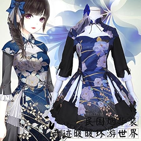 Amazon ミラクル ニキ 風 チャイナ服 コスプレ衣装 チャイナドレス ニーハイ付 3点セット M コスプレ 仮装 通販