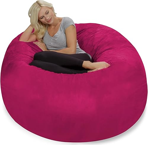 Miniatura 61 de Chill Sack Puf - Sillón gigante de espuma viscoelástica de 5 pies, sofá grande con funda de microfibra suave, color negro ónix Micro Gamuza - Negro